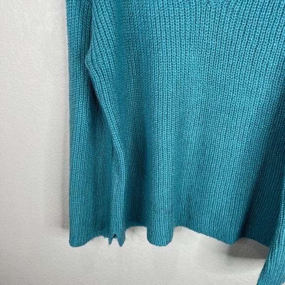 Rebecca Minkoff‎ Women's V-Neck Pullover Sweater Long Sleeve Blue Small Chunky - Picture 7 of 11